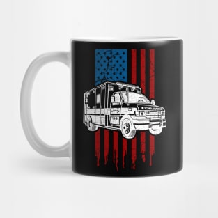 Ambulance EMT EMS Medical American Flag Mug